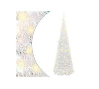 Sapin de Noël Artificiel escamotable 200 LED, Arbre de Noël avec Lumières, Décoration de Fête Vacance Maison Intérieur Extérieur, 210 cm