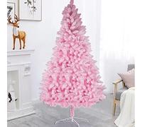 Sapin de Noël Artificiel floqué Rose de 2,13 m (7 pi) avec Support en métal et 800 Branches, idéal pour la décoration de Noël à la Maison, au Bureau o