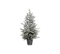 - Sapin de Noël artificiel Frosty en pot - H. 100 cm - Blanc - Frosty
