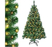 Sapin de Noël artificiel - HENGMEI - 180 cm - Éclairage LED - PVC de haute qualité - Réutilisable