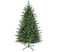 HOMCOM Sapin de Noël artificiel 180 cm, arbre de Noël réaliste avec 1660 pointes de branche articulée, support en métal pliable, facile à monter et ranger, plastique ignifuge, pour maison bureau, vert