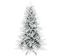 Sapin de Noël artificiel - HOMCOM - floqué de neige - 1815 branche, support en métal pliable - plastique ignifuge - 180H cm - vert