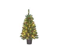 Sapin de Noël artificiel illuminé Black Box Trees Creston Vert Ciment H90xl50xL50cm