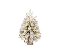 Black Box Trees Grimshaw Sapin de Noel avec Toile de Jute Dual LED Vert Givre 40L 56 Tips Batterie et minuteur- h60xd45cm