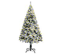 Sapin de Noël artificiel LED et flocons de neige Vert 210 cm vidaXL