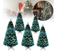 Sapin de Noël Artificiel - LILIIN - 1,2m - Fibre Optique Multicolore - LED Lumineuses - Étoile au Sommet