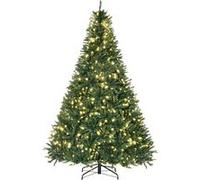 Sapin de Noël artificiel lumineux LED x 700 blanc chaud + support pied Ø 132 x 210H cm 2154 branches vert G