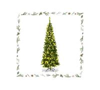 GOPLUS Sapin de Noël 225CM Lumineux-1085 Branches Touffues+350 LED-Aiguilles en PVC-Ouverture Parapluie & Automatique