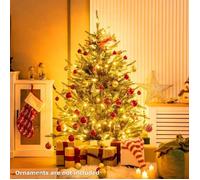 Sapin de Noël Artificiel Lumineux - RELAX4LIFE- 135CM - 8 Modes d'Eclairage - 180 Lumières LED Blanc Chaud - 386 Branches