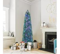 Sapin de Noël Artificiel Lumineux - RELAX4LIFE - 180CM - Fibres Optiques Colorées - 517 Branches en PVC - Support en Métal Pliable