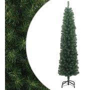 Sapin de Noël Artificiel Mince avec Support 210 cm PVC Arbre Jardin vidaXL