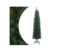 Sapin de Noël artificiel mince avec support vert 210 cm PVC