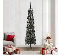 vidaXL Sapin de Noël Artificiel Vert 180 cm PVC, Plastique et Acier, Arbre de Noël Moderne en cône, déco saisonnière, lumières LED, intérieur extérieur, Blanc Chaud