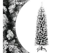 Sapin de Noël artificiel mince flocon de neige vert 150 cm PVC vert G
