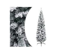 VIDAXL Sapin de No?l artificiel mince flocon de neige Vert 240 cm PVC