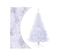 Sapin de Noël Artificiel Moitié avec Support Arbre de Noël Décoration de Noël Jardin Patio Arrière-cour Extérieur Blanc 120 cm PVC