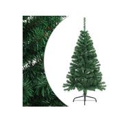 Sapin de Noël artificiel moitié avec support vert 120 cm PVC