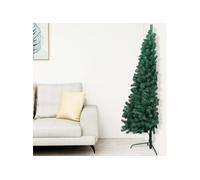 Sapin de Noël artificiel moitié avec support Vert 150 cm PVC