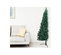 Sapin de Noël artificiel moitié avec support Vert 210 cm PVC
