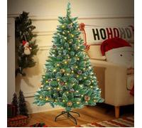 Sapin de Noël artificiel - NAIZY - 180 cm - 250 LED - Guirlande lumineuse - PVC