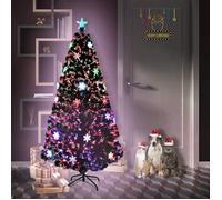 Sapin de Noël Artificiel - NAIZY - 240CM - Éclairage LED - Flocons de Neige - Multicolore