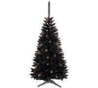 Sapin de Noël Artificiel Noir, épicéa du Ghana, PVC, doré, 120cm