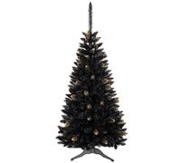 Sapin de Noël Artificiel Noir, épicéa du Ghana, PVC, doré, 150cm