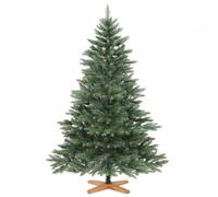 Sapin de Noël artificiel Nordmann 180 cm avec pied en bois, 698 branches en PVC, aspect réaliste et élégant