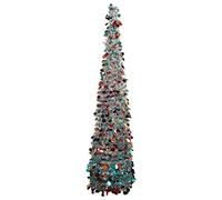 Sapin de Noël Artificiel Pop-up argenté de 1,5 m pour la Saint-Valentin et Les fêtes WOKEISE