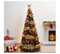 Sapin de Noël artificiel pop-up de 1,2 m, Sapin de Noël décorations, LED Arbre de Noël avec pour une Décoration de Noël