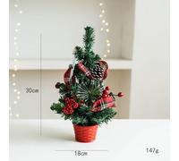 Sapin de Noël artificiel pour bureau, installation facile, mini couronne pour créer un environnement de vacances joyeux (30 cm, rouge)