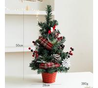 Sapin de Noël artificiel pour bureau, installation facile, mini couronne pour créer un environnement de vacances joyeux (50 cm, rouge)