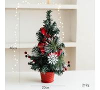 Sapin de Noël artificiel pour bureau, installation facile, mini couronne pour créer un environnement de vacances joyeux (40 cm, rouge)
