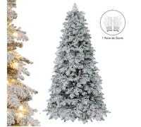 Sapin de Noël Artificiel Pré-Éclairé 180 cm COSTWAY-130 Boules Scintillantes-260 Lumières LED,8 Modes-616 Branches Floqué-Articulé