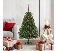vidaXL Sapin de Noël artificiel pré-éclairé – Arbre de décoration pour fête et vacances