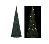 vidaXL Sapin de Noël artificiel 321524 – Pré-éclairé avec guirlandes LED, décoration