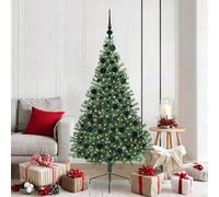 vidaXL Sapin de Noël artificiel pré-éclairé vert 180 cm PVC en forme de cône LED USB