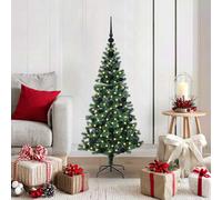 Sapin de Noël artificiel pré-éclairé Vert PVC et métal Arbre LED festif vidaXL v