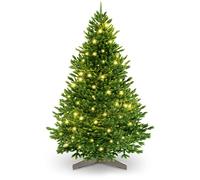Sapin de Noël Artificiel Premium - épicéa du Nord Réaliste 100% (avec éclairage, 150 cm)