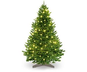 Sapin de Noël Artificiel Premium - épicéa du Nord Réaliste 100% (avec éclairage, 150 cm)