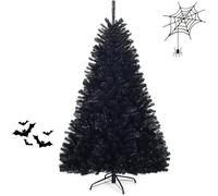 Sapin de Noël Artificiel - RELAX4LIFE - 180CM - Arbre de Noël Automatique en PVC Ignifuge - 1036 Branches - Pied en Métal - Noir