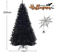Sapin de Noël Artificiel - RELAX4LIFE - 225CM - Arbre de Noël Automatique en PVC Ignifuge - 1258 Branches - Pied en Métal - Noir