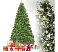 Sapin de Noël Artificiel - RELAX4LIFE - 225CM - Arbre de Noël en PVC Ignifuge - 1346 Branches -Forme d'Épicéa - Pied en Métal -Vert