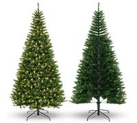 Sapin de Noël Artificiel - RELAX4LIFE - 240CM - 360 Lumières LED Blanc Chaud - 1137 Branches - Arbre de Noël à 270 Degré