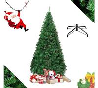 Sapin de Noël Artificiel - RELAX4LIFE - 240CM - Arbre de Noël en PVC - 1138 Branches - Pied en Métal - pour Maison Bureau - Vert