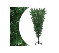 Sapin de Noël Artificiel Renversé avec Support Arbre de Noël Décoration de Noël Jardin Patio Arrière-cour Extérieur Vert 150 cm