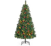 Sapin de Noël Artificiel - SONGMICS - 180 cm - Éclairage - Branches PVC - Support Métal