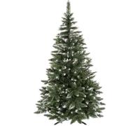SPRINGOS Sapin de Noël Artificiel Premium 220 cm Pin Diamant avec Neige Artificielle et Vrais cônes Aspect Hivernal