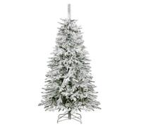 Springos Sapin de Noël Artificiel de 180 cm sur Tronc recouvert de Neige - Épicéa Naturel Artificiel avec 285 Pointes et Support en métal Solide - Décoration d'hiver