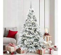 Sapin de Noël artificiel vert 180 cm PE et PVC 300 LED blanc chaud réaliste pour intérieur et extérieur avec support pliable alimenté par USB Décoration festive